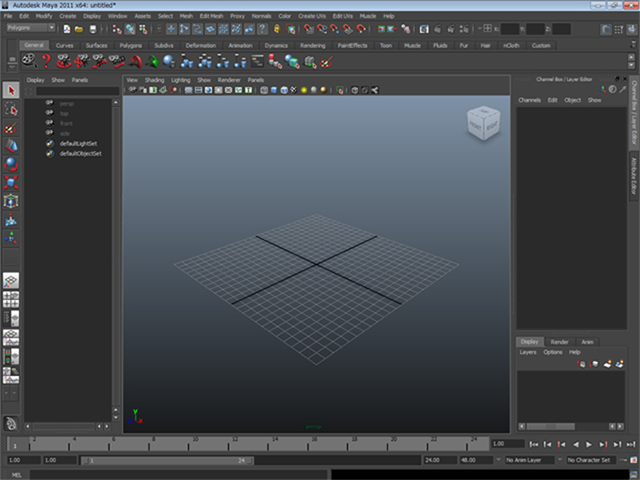 MAYA Windows→Saved Layouts→Persp/Outliner MAYA Windows→Saved Layouts→Persp/Outliner