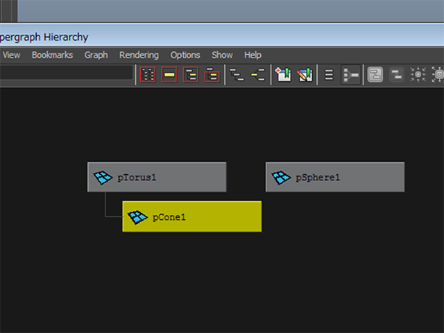 MAYA Hypergraph Hierarchyでのペアレント化、グループ化 MAYA Hypergraph Hierarchyでのペアレント化、グループ化