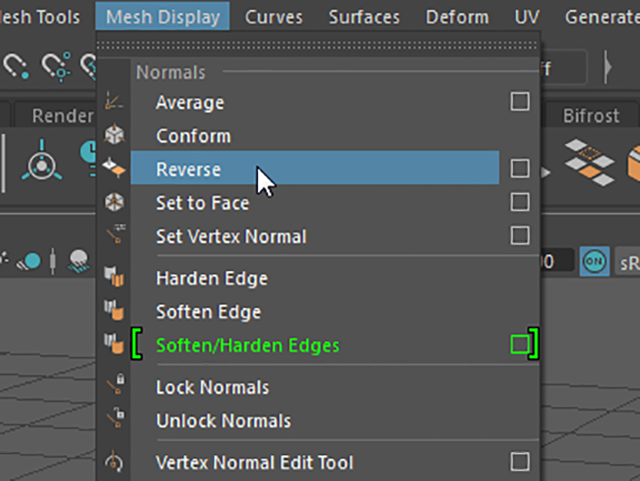 MAYA Mesh Display→Reverse MAYA Mesh Display→Reverse