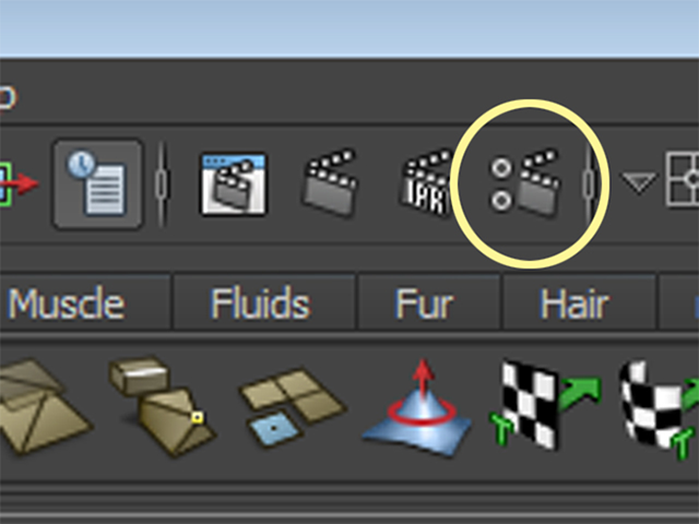 MAYA2015のRender Settingsボタン MAYA2015のRender Settingsボタン