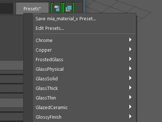 MAYA mia_material_x Presets MAYA mia_material_x Presets