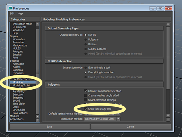 MAYA Windows→Settings/Preferences→Preferences MAYA Windows→Settings/Preferences→Preferences