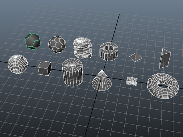MAYA Ceate→Polygon Primitives→ MAYA Ceate→Polygon Primitives→