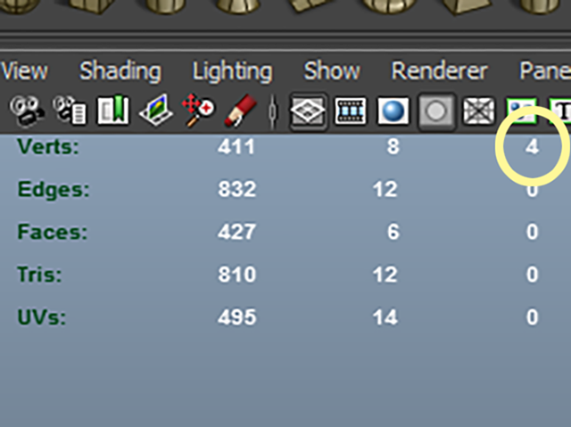 MAYA Poly Count Select Verts MAYA Poly Count Select Verts