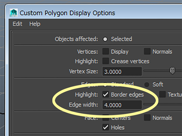 MAYA Display→Polygons→Custom Polygon Display MAYA Display→Polygons→Custom Polygon Display