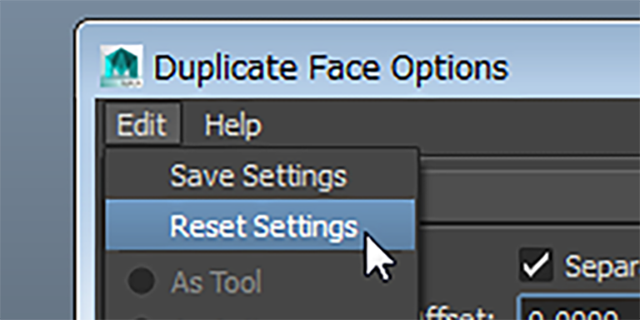 MAYA Edit→Reset Settings MAYA Edit→Reset Settings