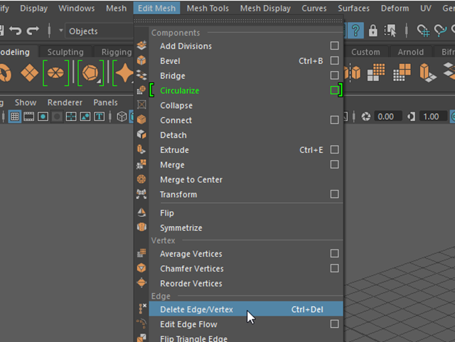MAYA Delete Edge/Vertex MAYA Delete Edge/Vertex