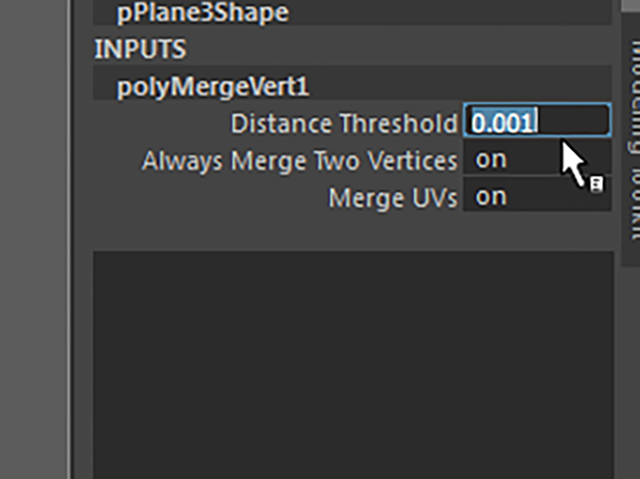 MAYA polyMergeVert1 MAYA polyMergeVert1