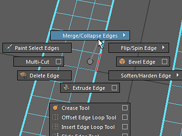 MAYA Merge Collapse Edges MAYA Merge Collapse Edges