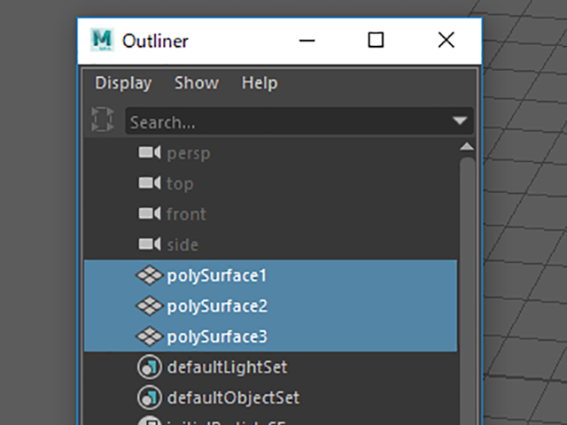 MAYA Outliner MAYA Outliner