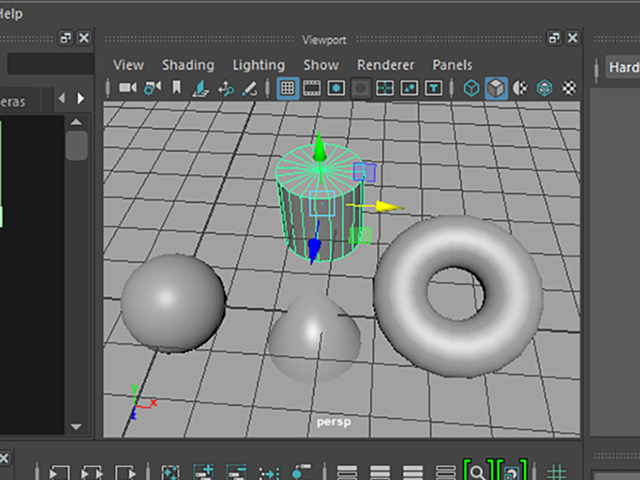 MAYA Create→Polygon Primitives→Cylinder MAYA Create→Polygon Primitives→Cylinder