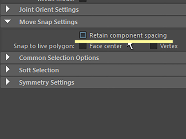 MAYA Retain component spacing MAYA Retain component spacing