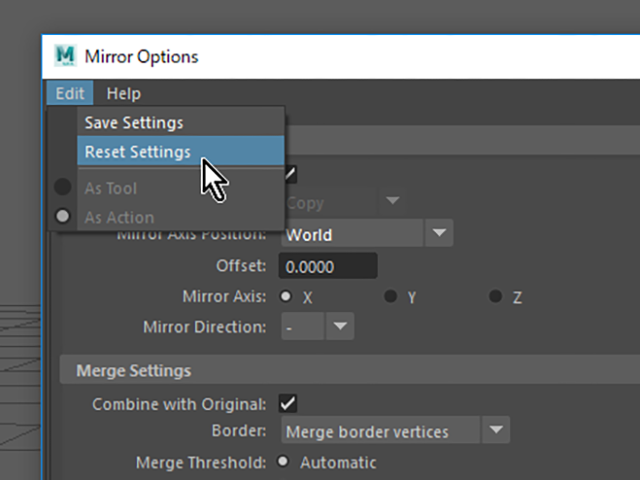 MAYA Reset Settings MAYA Reset Settings