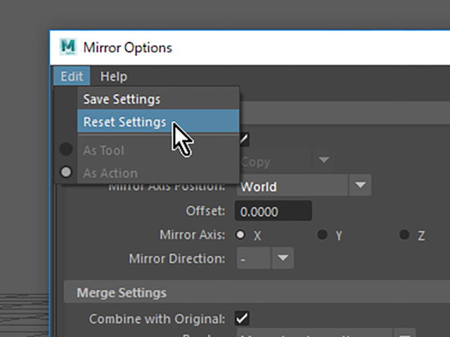 MAYA Reset Settings MAYA Reset Settings