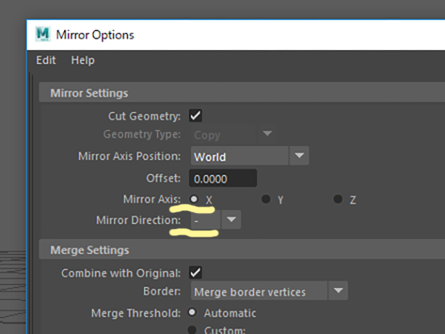 MAYA Mirror Options MAYA Mirror Options