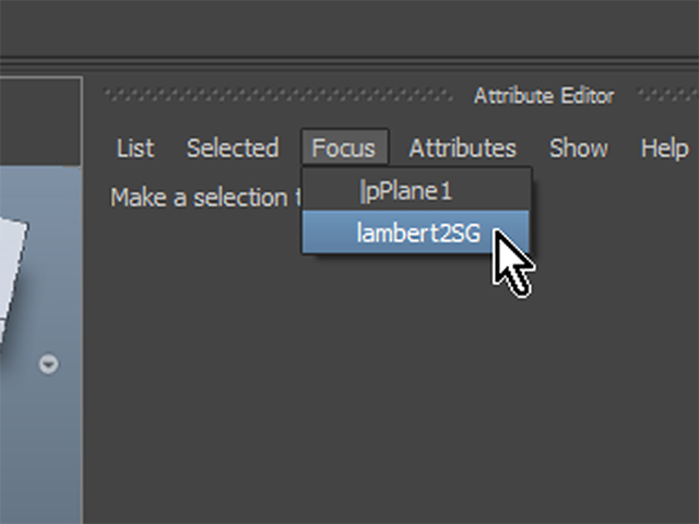 MAYA Focus→lambert2SG MAYA Focus→lambert2SG