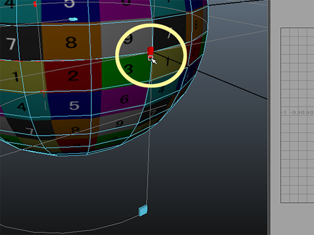 MAYA Cylindrical Mappingのマニピュレータの赤い部分 MAYA Cylindrical Mappingのマニピュレータの赤い部分