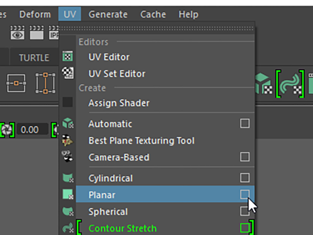 MAYA UV→Planar □ MAYA UV→Planar □