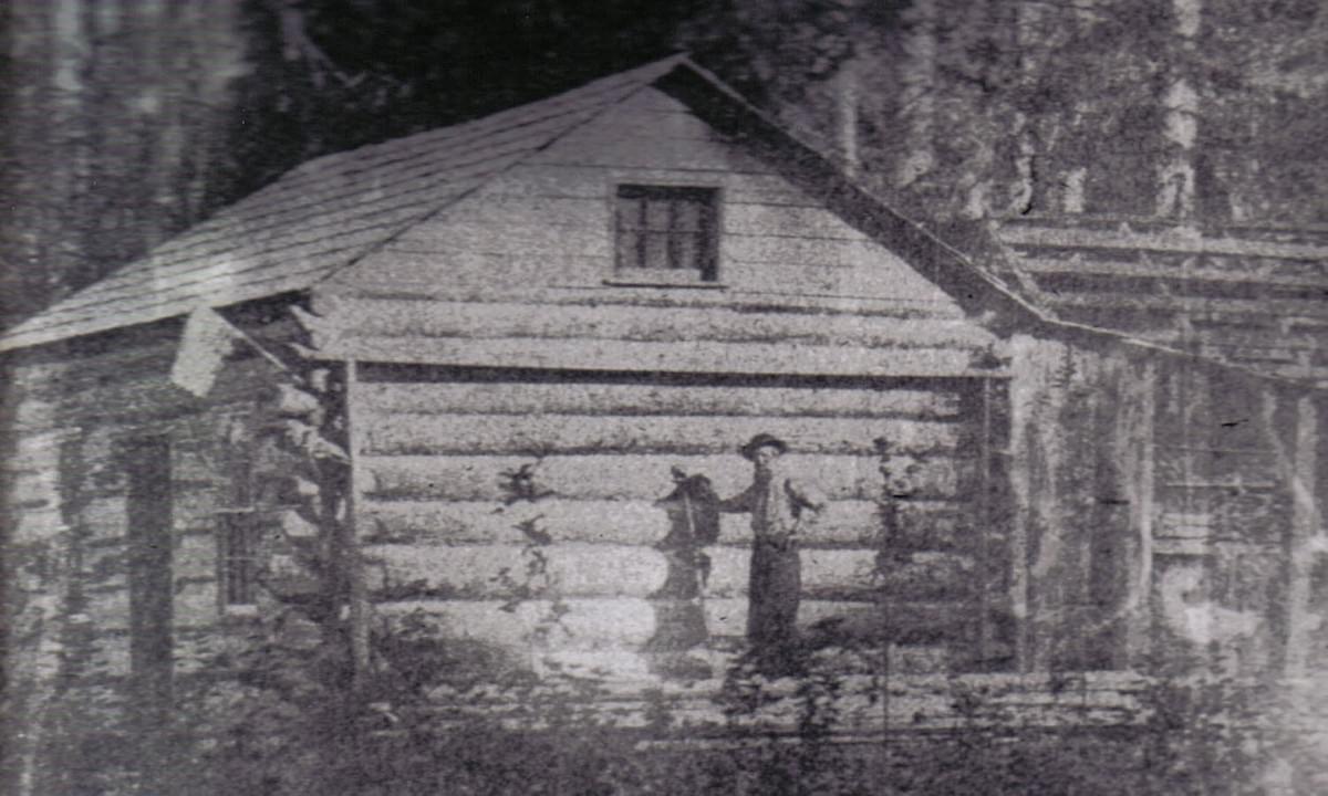 Job Carr in front of his log cabin, photographed by his son Anthony on 9/3/1866. Job Carr in front of his log cabin, photographed by his son Anthony on 9/3/1866.