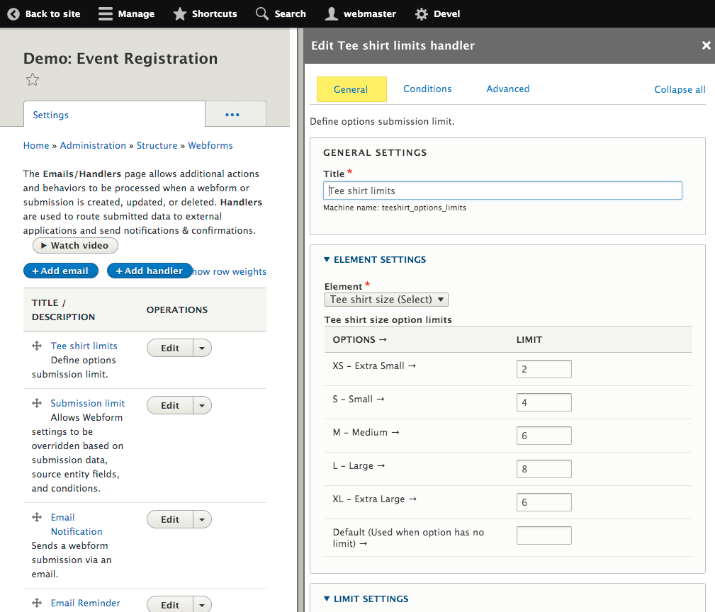 Webform Options Limits Webform Options Limits