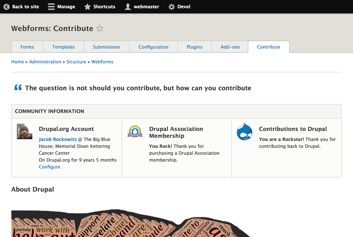 Webform: Contribute Webform: Contribute