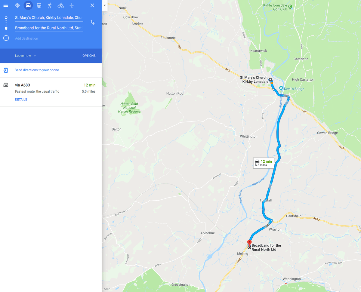 B4RN Ltd in Melling - only 5.5 miles or 10 minutes away from Kirkby Lonsdale; no distant call centres for #B4RN! B4RN Ltd in Melling - only 5.5 miles or 10 minutes away from Kirkby Lonsdale; no distant call centres for #B4RN!
