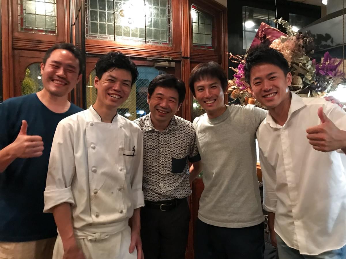 ukka代表小林、ALMA佐藤シェフ、水産学者 勝川俊雄教授、フラットアワー代表銭本氏、ukka 代表谷川 ukka代表小林、ALMA佐藤シェフ、水産学者 勝川俊雄教授、フラットアワー代表銭本氏、ukka 代表谷川