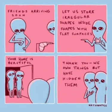 Nathan Pyle: Strange Planet_friends at the house Nathan Pyle: Strange Planet_friends at the house