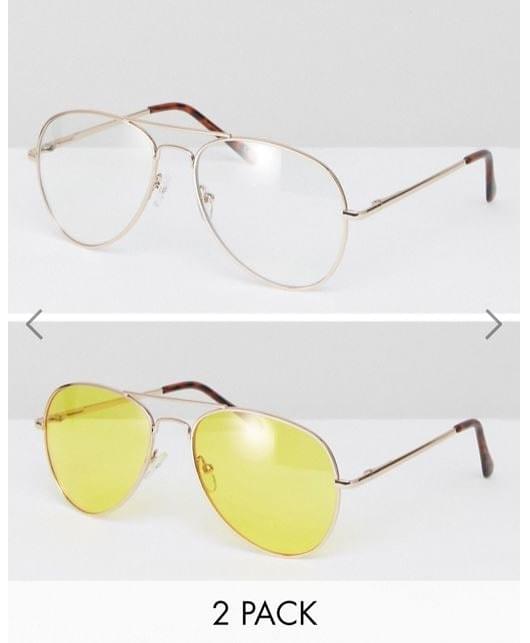 Asos 2 pack aviator sunglasses Asos 2 pack aviator sunglasses