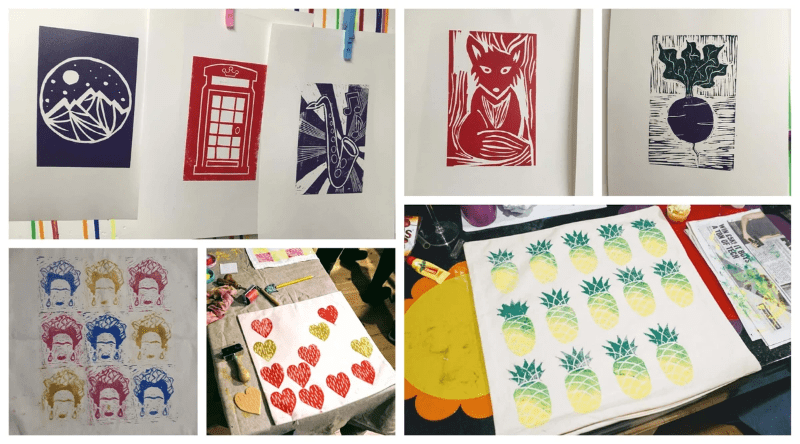 lino printing examples at M.Y.O lino printing examples at M.Y.O