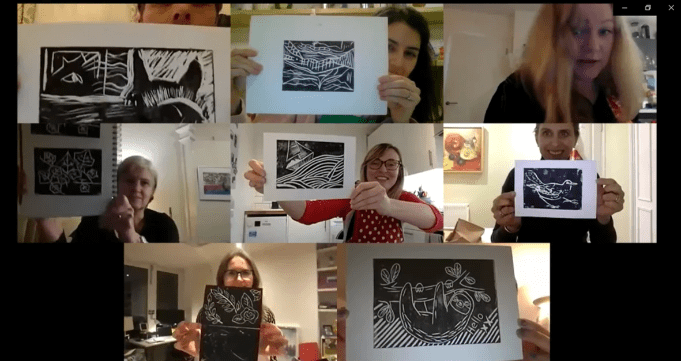 Virtual Lino Printing Class with Creative Jungle Zoom Virtual Lino Printing Class with Creative Jungle Zoom