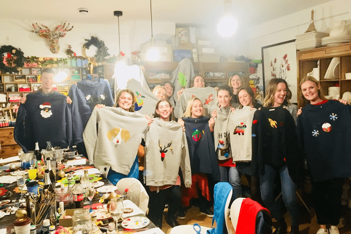 Christmas jumper making with Innocent - creative team building Christmas jumper making with Innocent - creative team building