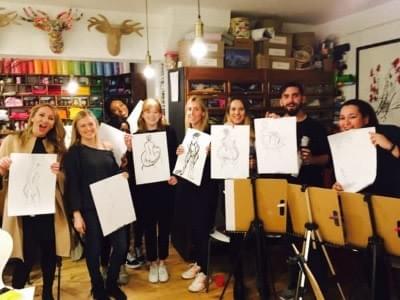 Life drawing for beginners class group shot Life drawing for beginners class group shot