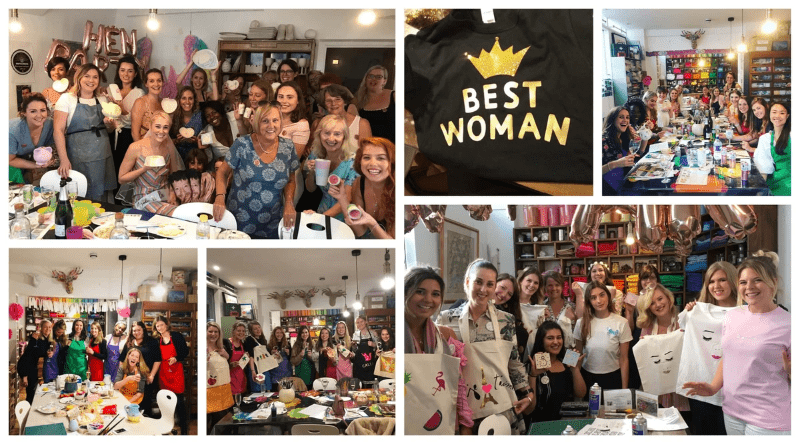 Examples of what guests have made at creative hen parties in M.Y.O London Examples of what guests have made at creative hen parties in M.Y.O London