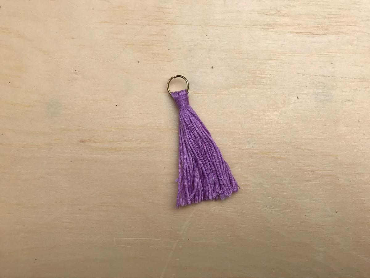 Top down of the tassel on the table Top down of the tassel on the table