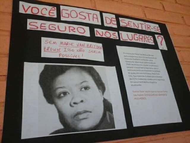 “Do you like feeling safe? Without Marie Van Brittan Brown it couldn't be possible!” That is what the poster says. Other posters like that were scattered around the school. “Do you like feeling safe? Without Marie Van Brittan Brown it couldn't be possible!” That is what the poster says. Other posters like that were scattered around the school.