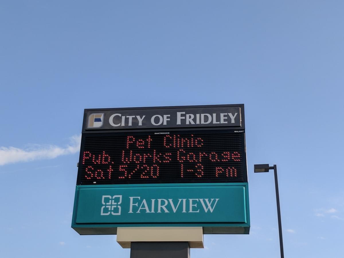 City Sign in Fridley City Sign in Fridley