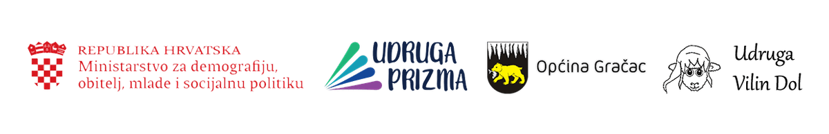 Projekt "Volonterski centar Gračac" provodi Udruga Prizma u suradnji s udrugom Vilin Dol iz Gračaca i općinom Gračac uz financijsku podršku Ministarstva za demografiju, obitelj, mlade i socijalnu politiku. Projekt "Volonterski centar Gračac" provodi Udruga Prizma u suradnji s udrugom Vilin Dol iz Gračaca i općinom Gračac uz financijsku podršku Ministarstva za demografiju, obitelj, mlade i socijalnu politiku.