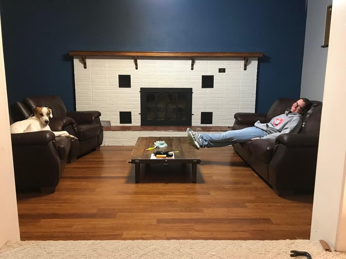 a *mostly* remodeled den- fun fact- we stayed up till 1:30am finishing this room because our first home study visit was the next morning a *mostly* remodeled den- fun fact- we stayed up till 1:30am finishing this room because our first home study visit was the next morning