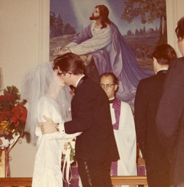 My parents' first kiss as husband + wife 1968 My parents' first kiss as husband + wife 1968