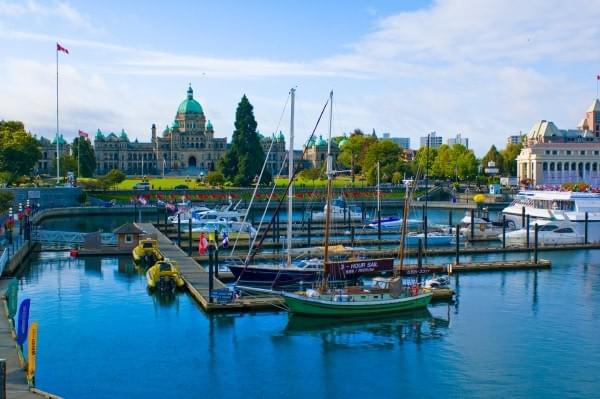 Parliament Building + Harbour at Victoria BC Parliament Building + Harbour at Victoria BC