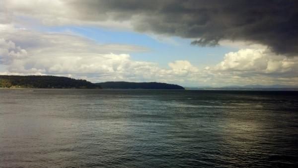 Opening in storm clouds via Pt. Defiance Marina, Tacoma, Wash. Opening in storm clouds via Pt. Defiance Marina, Tacoma, Wash.