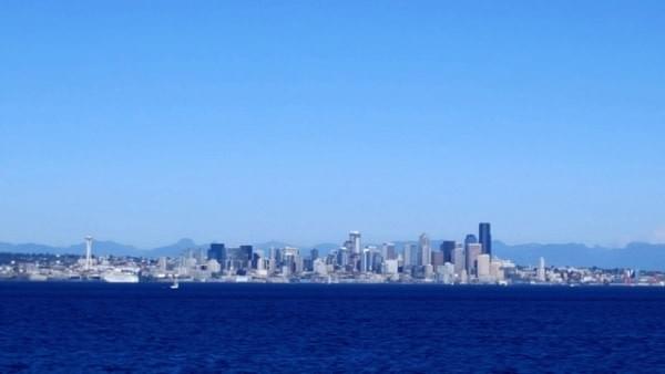 Seattle skyline via ferry at Puget Sound, 2017 Seattle skyline via ferry at Puget Sound, 2017