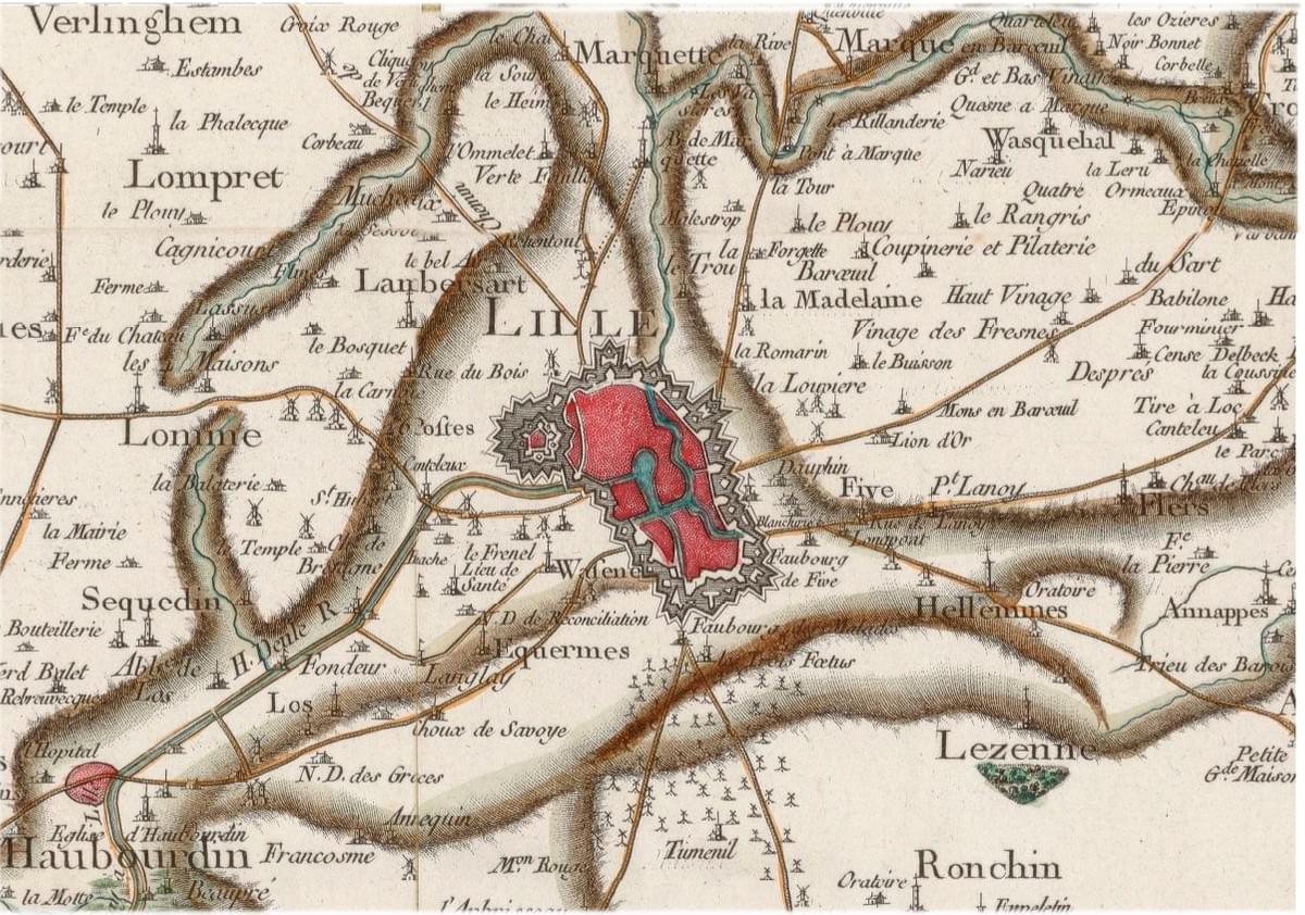 Lille et la métropole lilloise en 1758 suivant les cartes de Cassini Lille et la métropole lilloise en 1758 suivant les cartes de Cassini