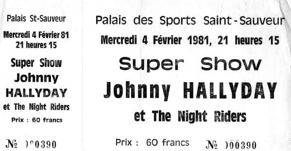 lille ticket billet place concert Johnny Hallyday, Palais Saint-Sauveur, 4 février 1981 lille ticket billet place concert Johnny Hallyday, Palais Saint-Sauveur, 4 février 1981