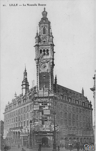 construction du beffroi de la cci chambre de commerce et d'industrie de Lille appelé nouvelle bourse construction du beffroi de la cci chambre de commerce et d'industrie de Lille appelé nouvelle bourse
