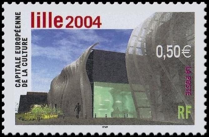 lille 2004 timbre de 0,50€ spécialement créé par La Poste montrant les maisons folie lille 2004 timbre de 0,50€ spécialement créé par La Poste montrant les maisons folie