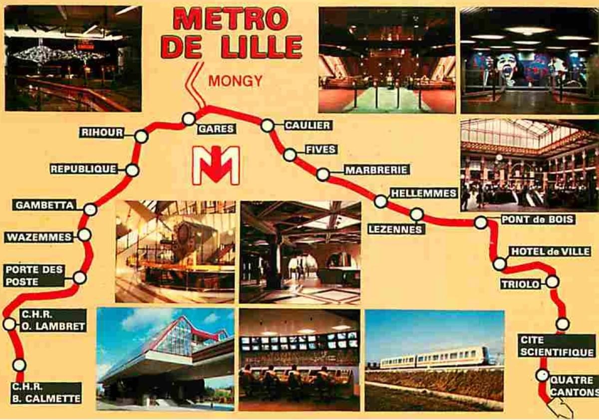 carte postale CPA de la ligne 1 du métro VAL de Lille en 1983 carte postale CPA de la ligne 1 du métro VAL de Lille en 1983