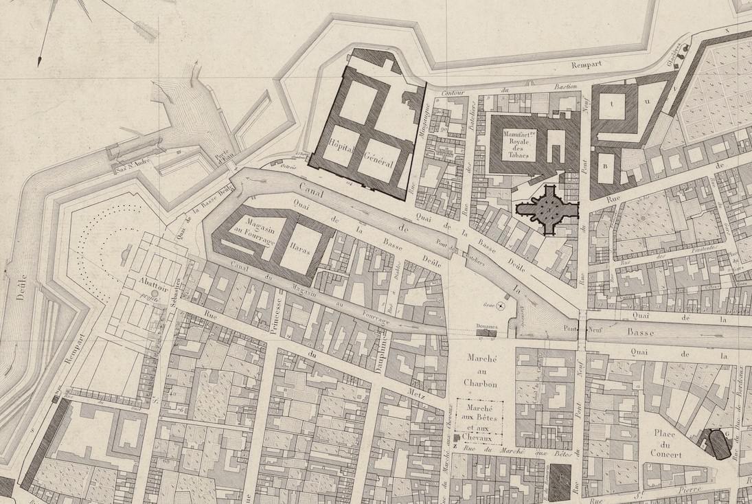 plan de 1820 avec l'Hospice Général devenue l'IAE a Lille plan de 1820 avec l'Hospice Général devenue l'IAE a Lille
