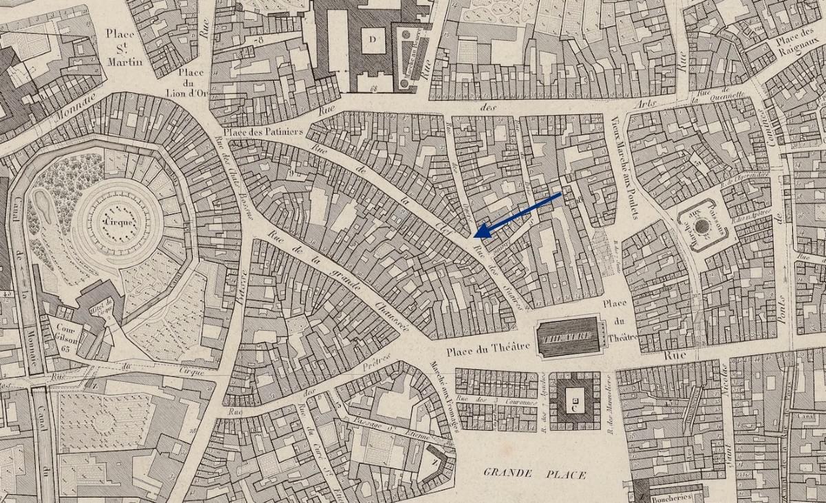 plan de 1820 montrant l'emplacement de lille immeuble proue rue de la clé clef boulevard carnot avec rue des suaires rue des oyers plan de 1820 montrant l'emplacement de lille immeuble proue rue de la clé clef boulevard carnot avec rue des suaires rue des oyers